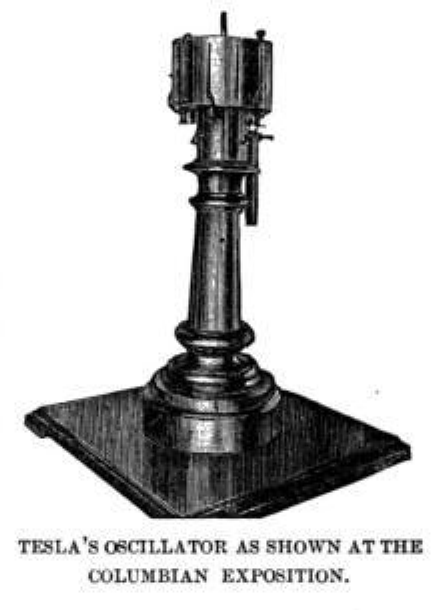 Tesla's electro-mechanical oscillator is a steam-powered electric generator patented by Nikola Tesla in 1893
